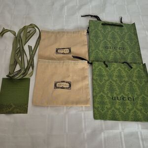 Gucci Green and Tan Gift Bag Collection